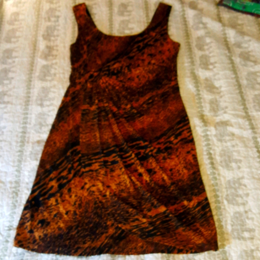 Animal print knit tank dress